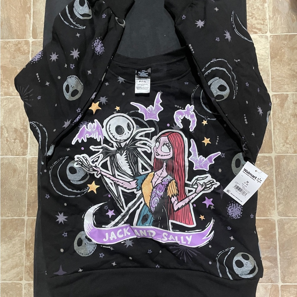 Size 7/8 The Nightmare Before Christmas Jack & Sally Sweatshirt